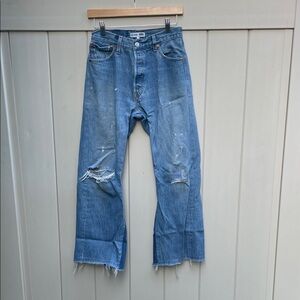 Re/Done Blue Distressed Women Jeans